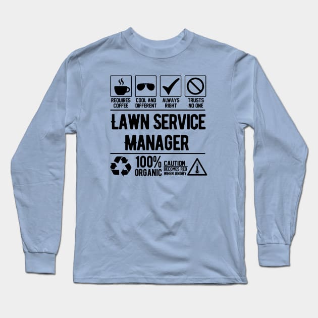 Lawn Service Manager Job (black) Long Sleeve T-Shirt by Graficof